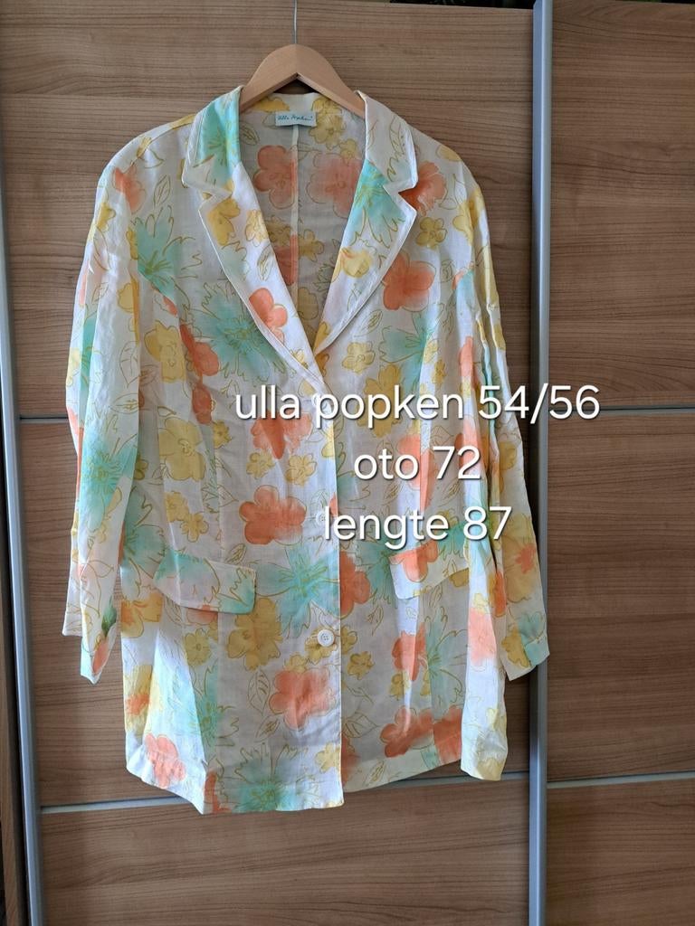 Ulla Popken Bloemen blouse Maat 54/56 100% ramie, Overige kleuren, Blouse of Tuniek, Ulla Popken, Ophalen of Verzenden