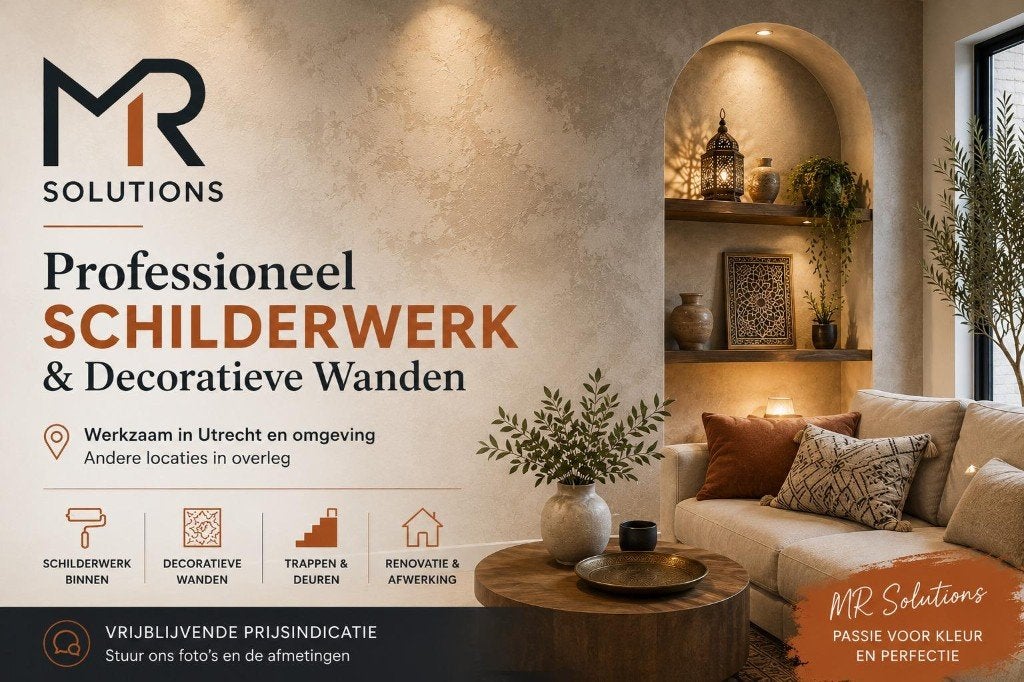 Schilderwerk & Decoratieve Wanden | MR Solutions, Kleuradvies, Binnenschilderwerk