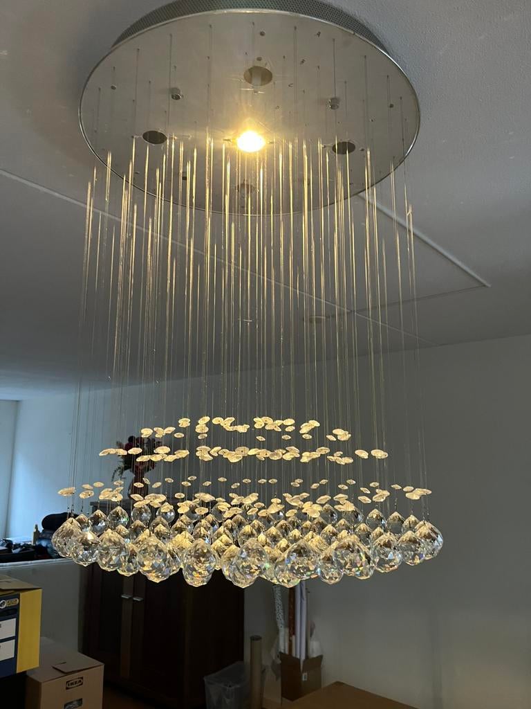 Moderne kristallen hanglamp plafondlamp, Ophalen, Zo goed als nieuw