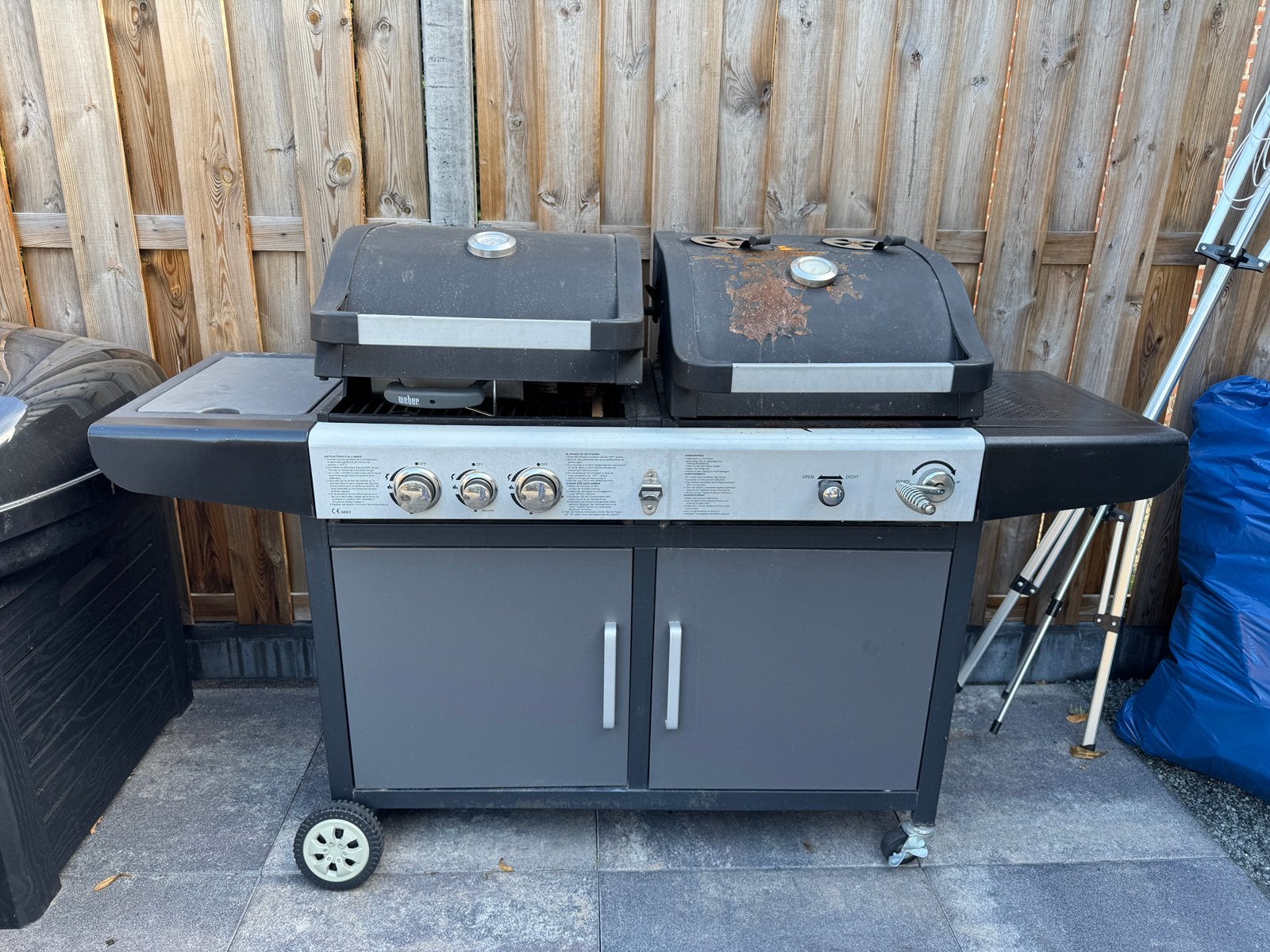 Kolen en gas bbq, Ophalen, Gebruikt