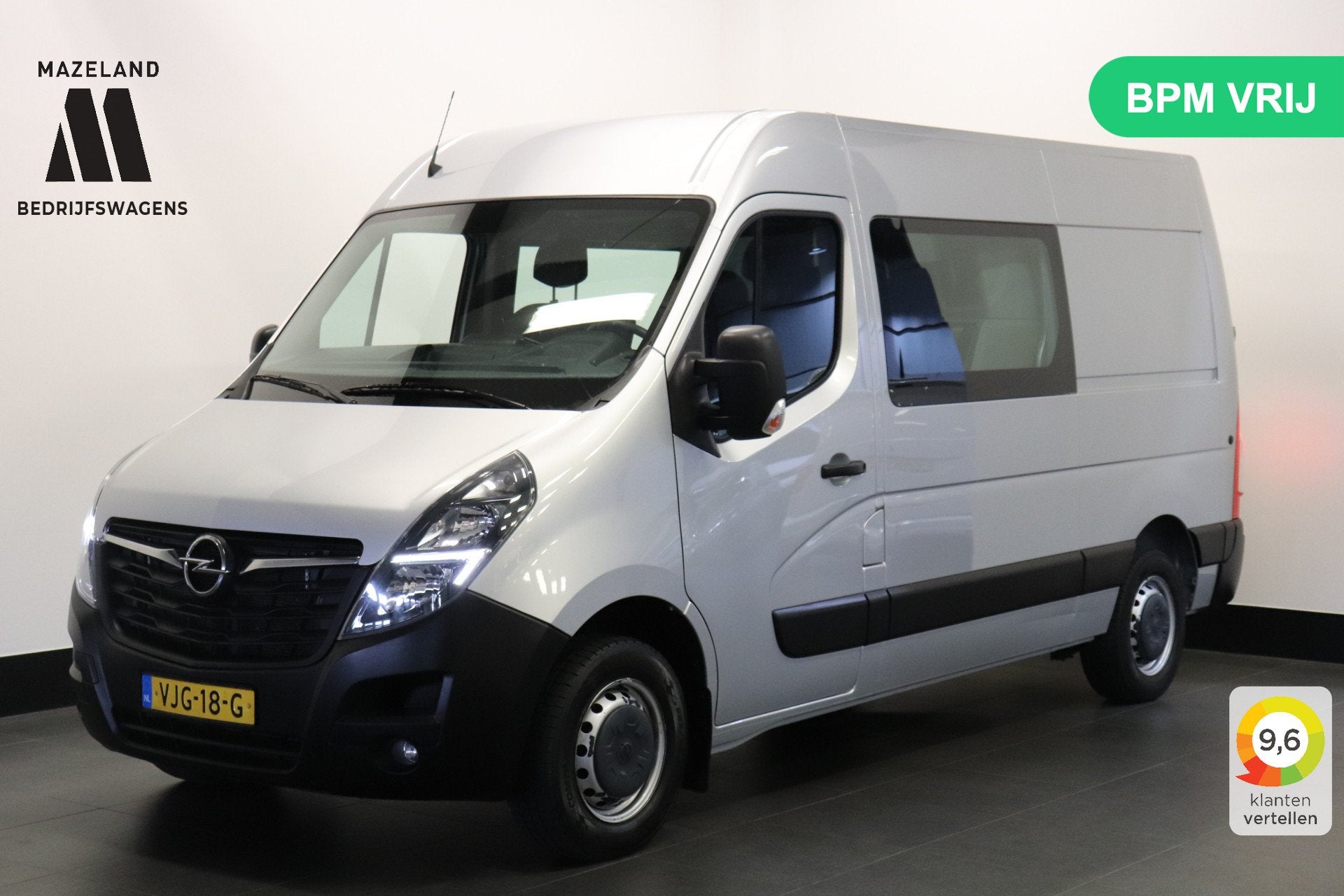 Opel Movano 2.3 Turbo L2H2 150PK Dubbele Cabine EURO 6 - Air, Auto's, Bestelauto's, Voorwielaandrijving, Stof, Gebruikt, 4 cilinders