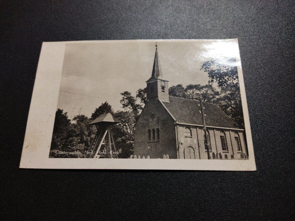 Ansichtkaart Oosterwolde Ned Herv Kerk, Verzamelen, Ansichtkaarten | Nederland, Ophalen of Verzenden, 1940 tot 1960, Gelopen, Friesland