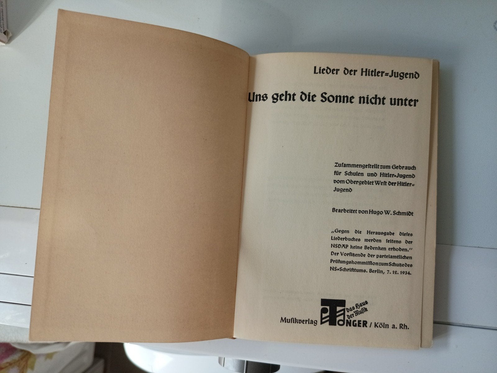 Hitlerjugend Liederen boek 1934 topstaat, Ophalen of Verzenden, Duitsland