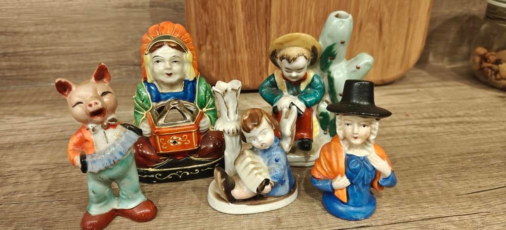 Vintage 5 Beeldjes uit Occupied Japan 1947 - 1952, Ophalen of Verzenden, Zo goed als nieuw, Mens