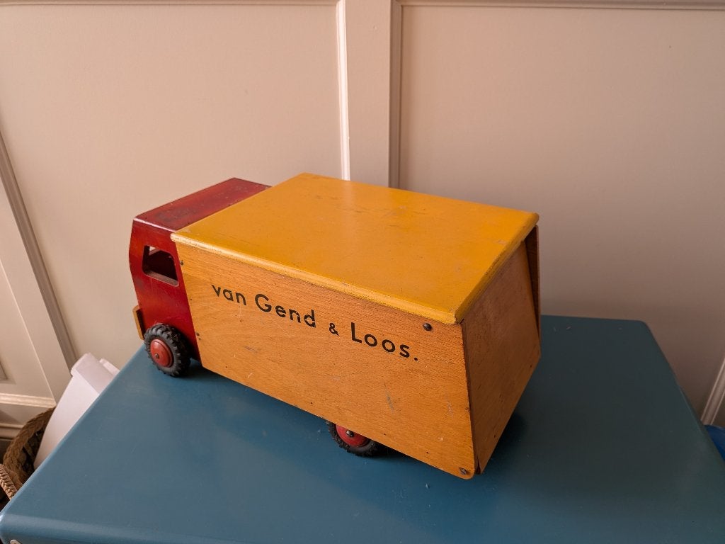 Vintage vrachtwagen Van Gend en Loos blokkendoos, Ophalen of Verzenden, Gebruikt