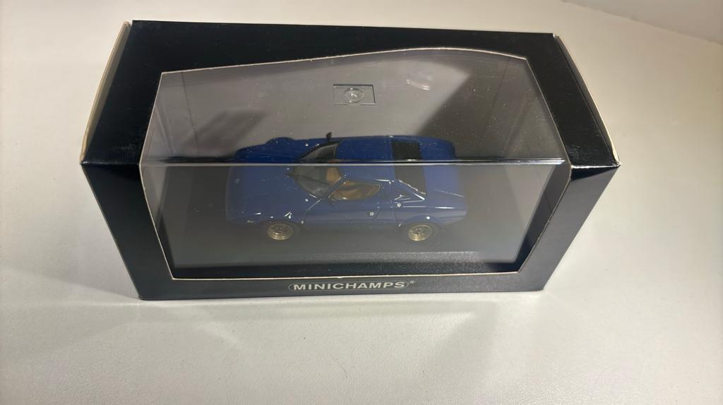 Lancia stratos bleu minichamps 1.43, Auto, Ophalen of Verzenden, MiniChamps, A