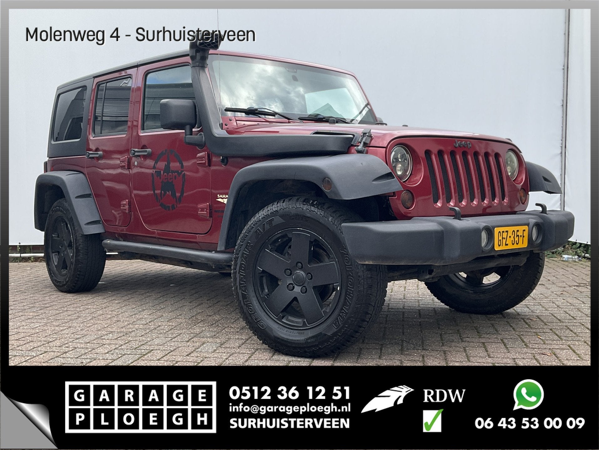 Jeep Wrangler Unlimited 3.8 Sport Sahara 5-deurs Airco Cruis, Auto's, 3778 cc, Gebruikt, 2000 kg, 1820 kg
