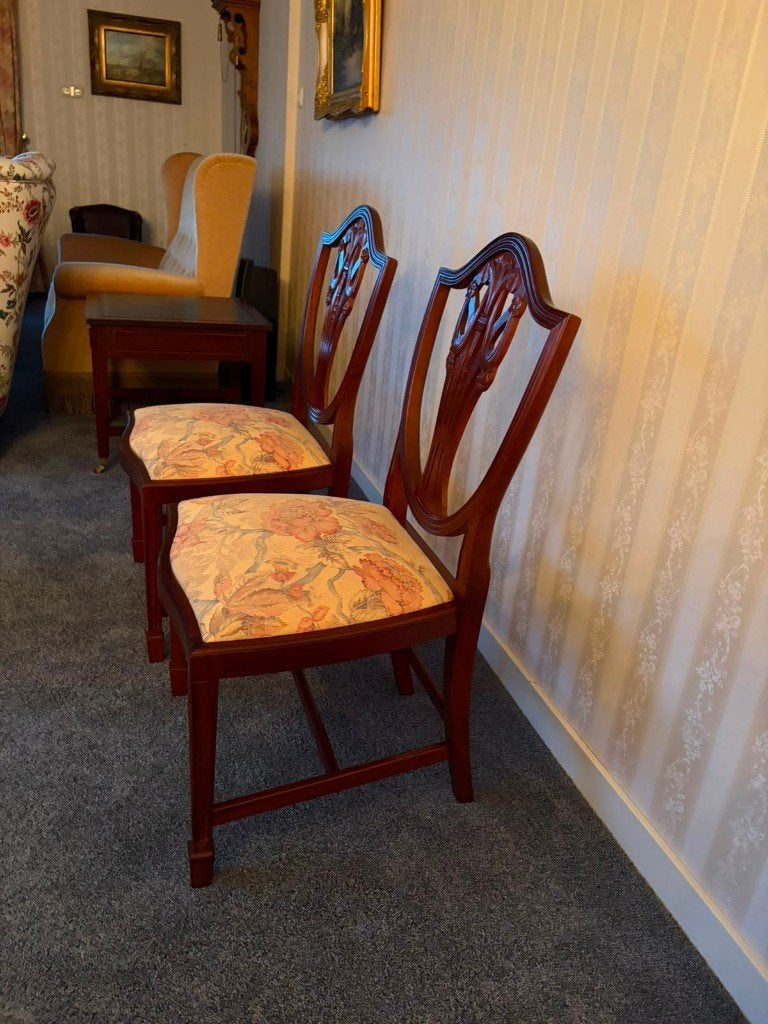 Mooie antieke engelse stijl eettafel stoelen - 6 stuks, Ophalen