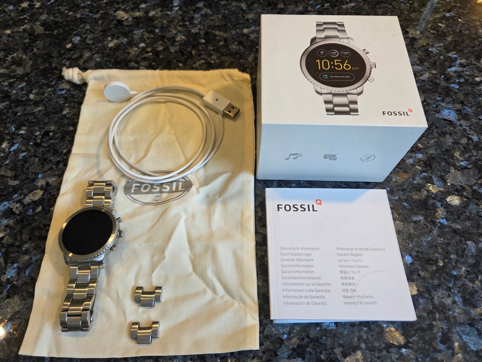 Fossil Gen 3 Smartwatch - Zilverkleurig, zo goed als nieuw, Sieraden, Tassen en Uiterlijk, Smartwatches, Ophalen of Verzenden
