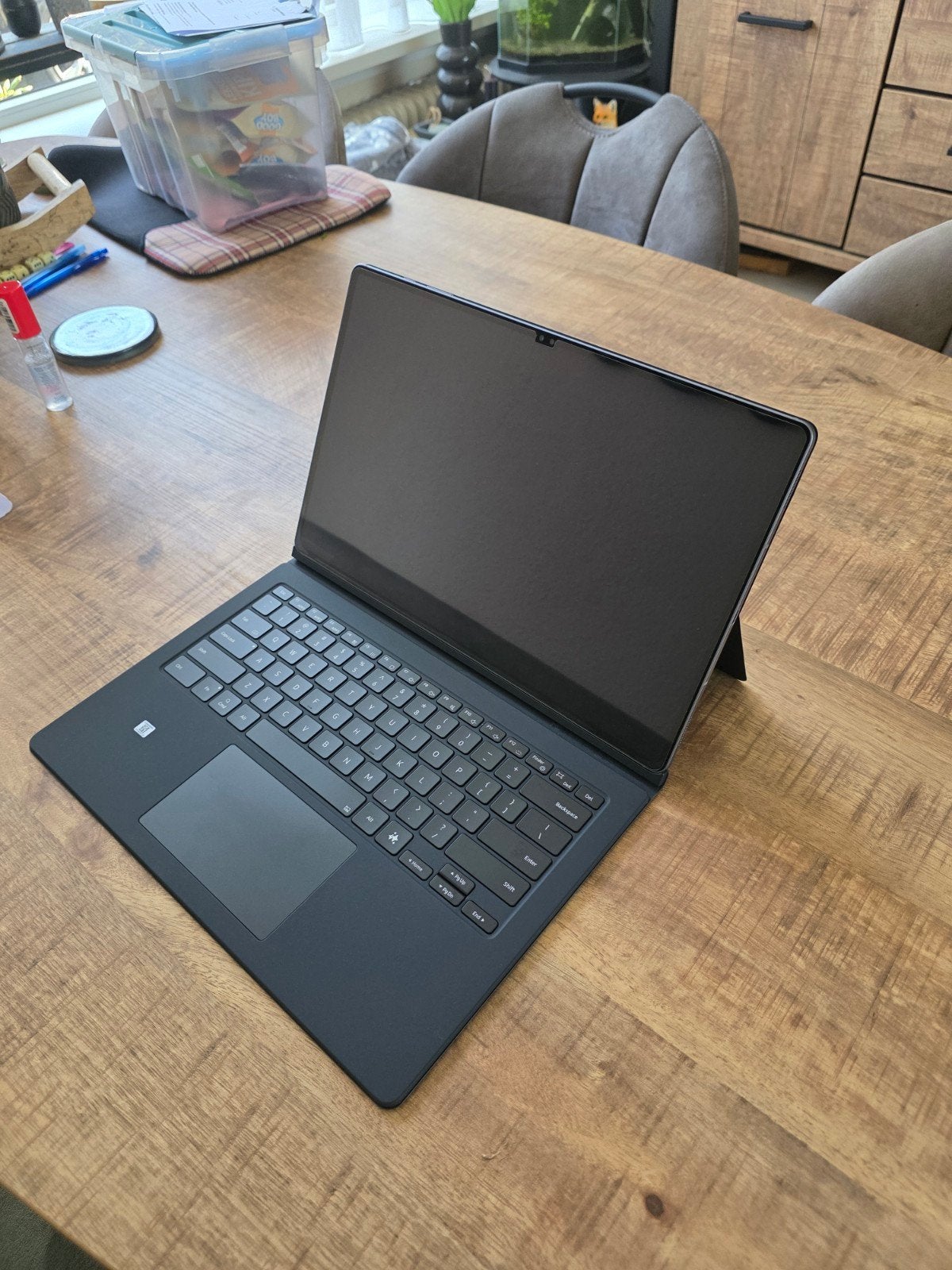 Samsung Tab S10 Ultra 5G 256GB + book cover AI Keyboard, Computers en Software, Ophalen, Samsung Tab S10 Ultra 5G, Zo goed als nieuw