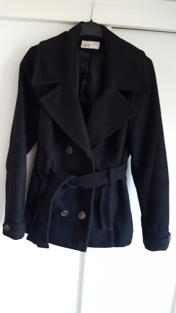 Esprit zwarte winterjas maat 38, Kleding | Dames, Jassen | Winter, Maat 38/40 (M), Zwart, Ophalen of Verzenden, Gedragen