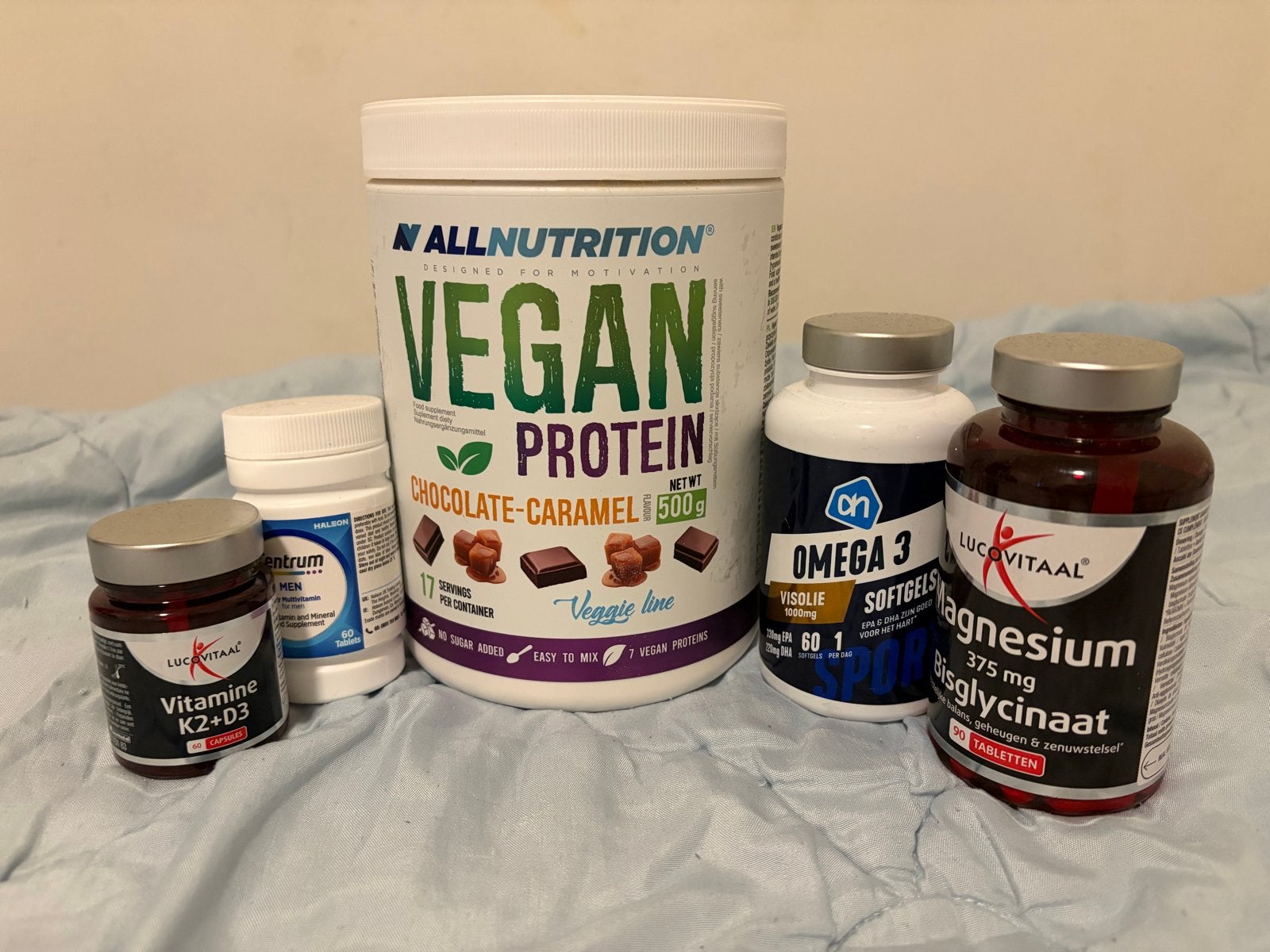 Vegan Proteïne, Omega 3, Magnesium, Vitamine K2+D3, Multivit, Ophalen, Nieuw, Poeder of Drank