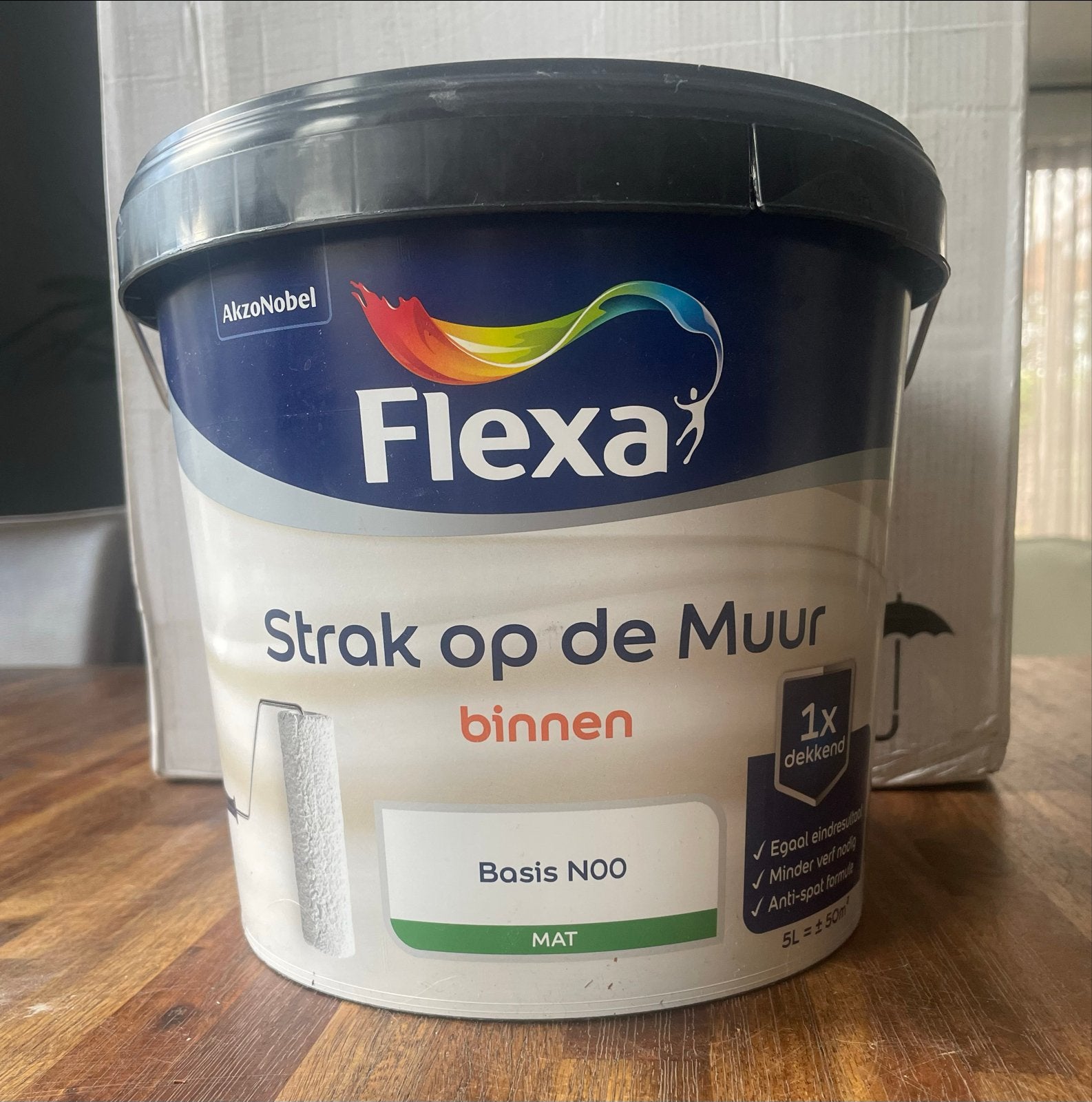 Flexa Strak op de Muur Binnen Muurverf Woudgroen 5L, Ophalen, 5 tot 10 liter, Nieuw, Verf