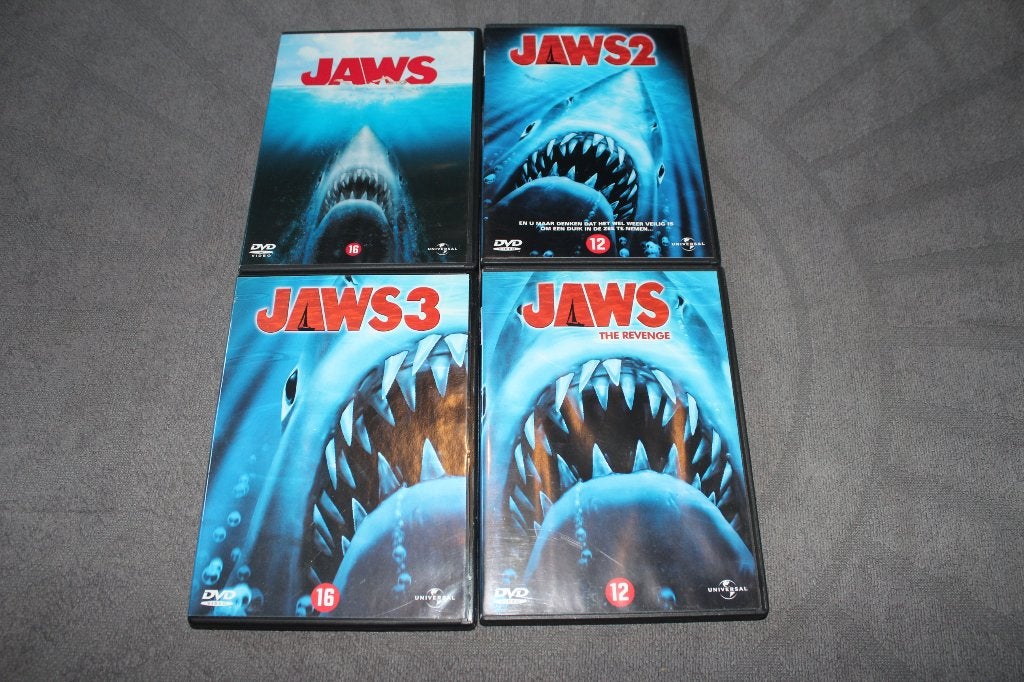 DVD Jaws 1, 2, 3 en 4 The Revenge, Cd's en Dvd's, Dvd's | Horror, Vanaf 16 jaar, Ophalen of Verzenden, Gebruikt, Monsters