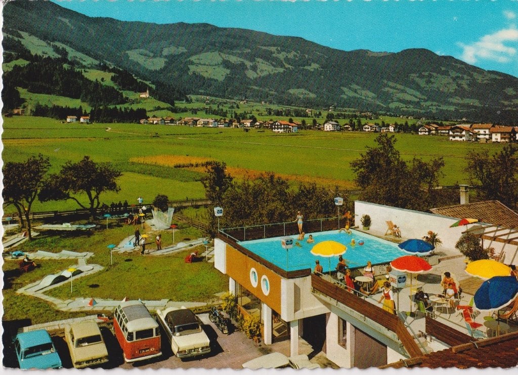 Oostenrijk, Uderns met auto's, Volkswagen BUS T1 Samba, Ophalen of Verzenden, 1960 tot 1980, Gelopen, Oostenrijk