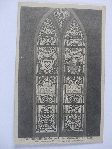 Q16 Midwolde bij Leek - Gedenkraam in de kerk, Verzenden, 1940 tot 1960, Ongelopen, Groningen