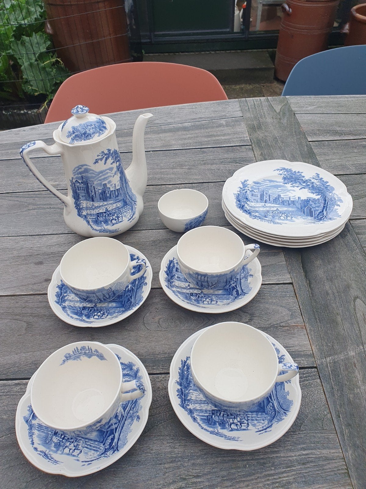 Johnson Bros Haddon Hall servies - 4 kop en schotels, Ophalen of Verzenden