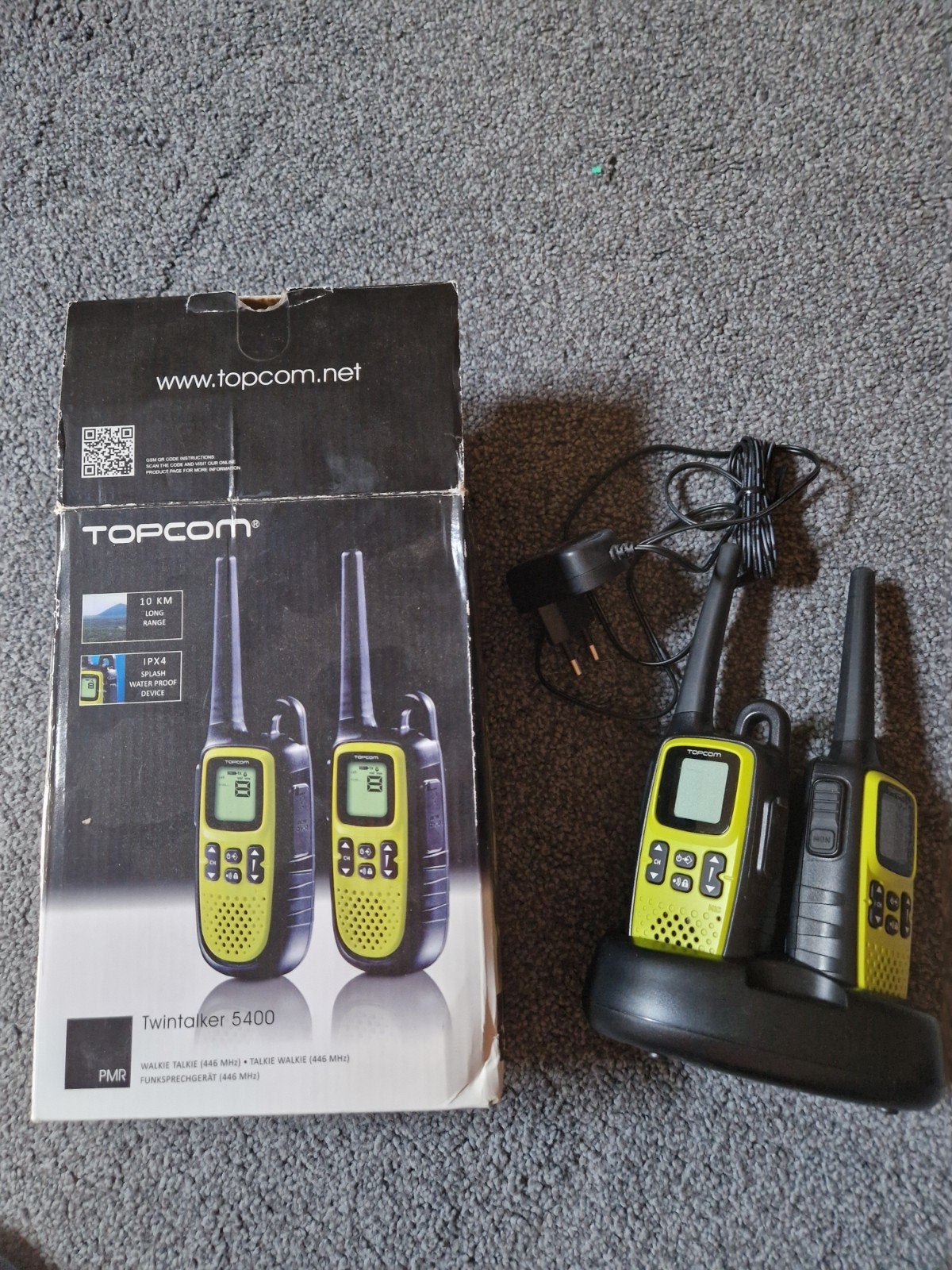 Topcom Twintalker 5400 Walkie Talkie Set - 10 KM Bereik, Ophalen, Gebruikt