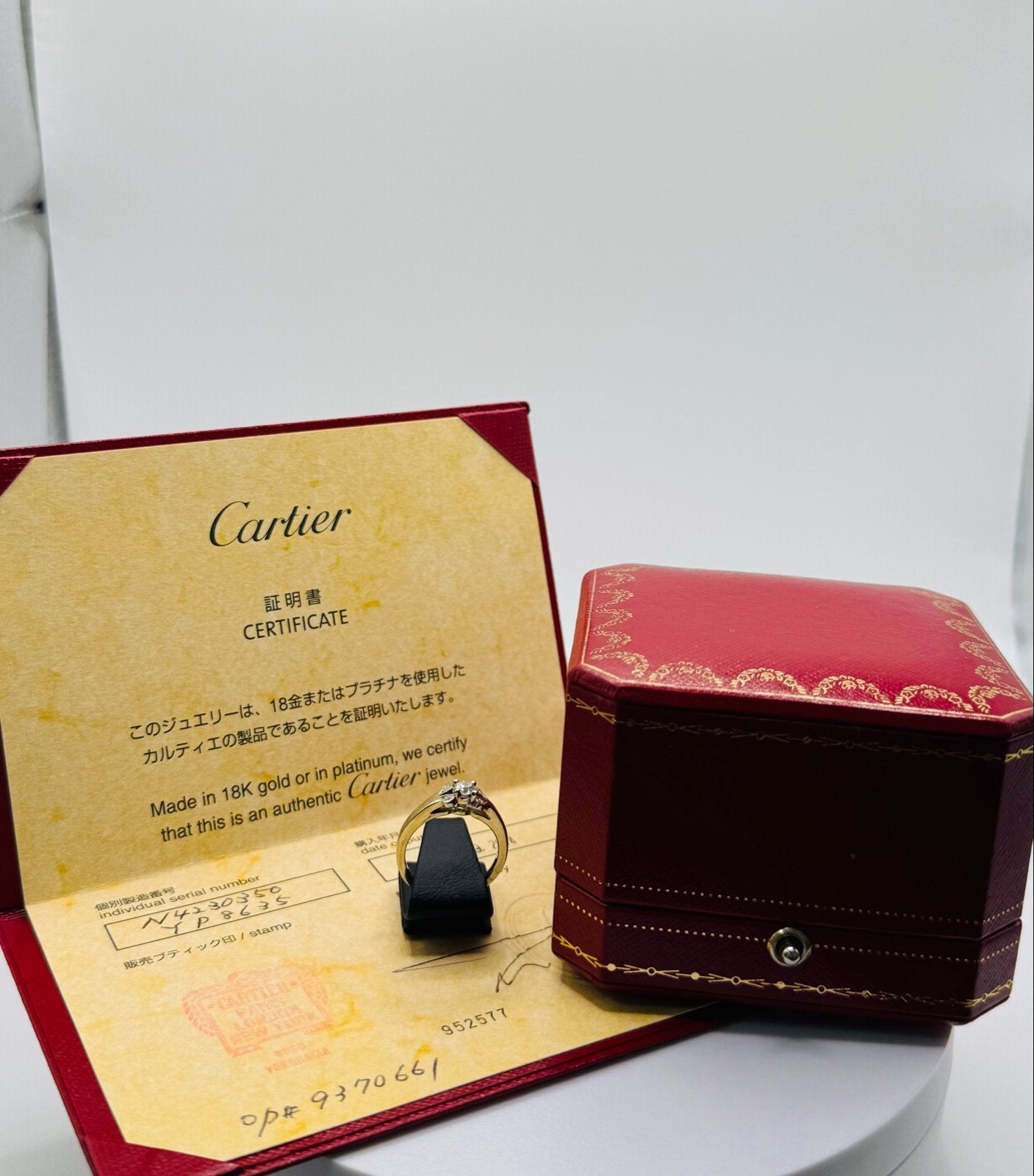 Cartier Ballerina Solitaire Ring Platina Diamant 0.20ct D, Overige materialen, Ophalen of Verzenden, Zo goed als nieuw, 17 tot 18