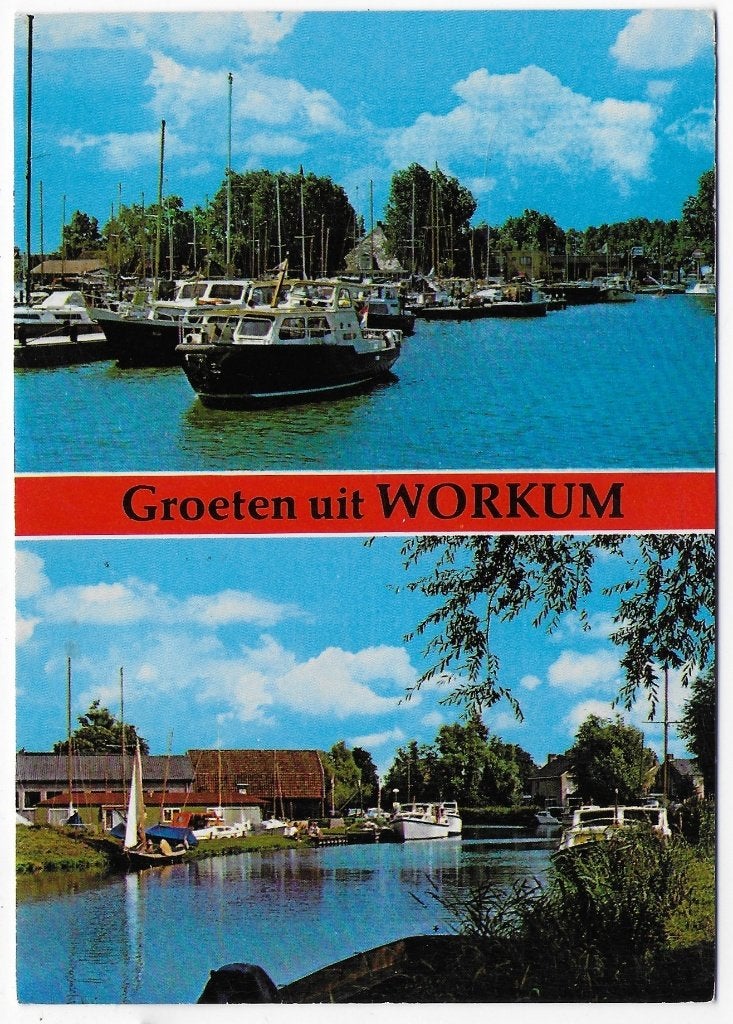 Workum gelopen Ansichtkaart ( B2655 ), Ophalen of Verzenden, 1980 tot heden, Gelopen