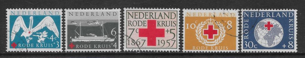 1957, Rode Kruis-zegels [695-99] (K2216), Ophalen of Verzenden