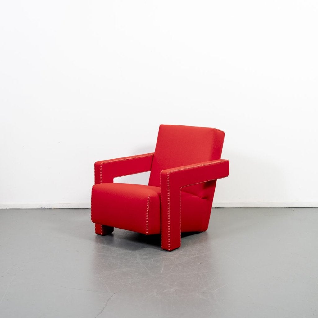 Cassina 637 Utrecht Chair Fauteuil Rood Stof, Niet ingevuld, Nieuw, Niet ingevuld, Niet ingevuld