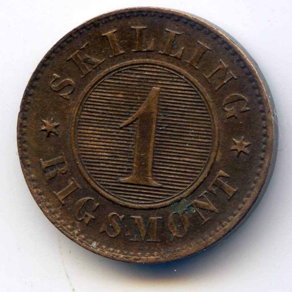 Denemarken 1 Skilling Rigsmont 1856, Ophalen of Verzenden, Overige landen