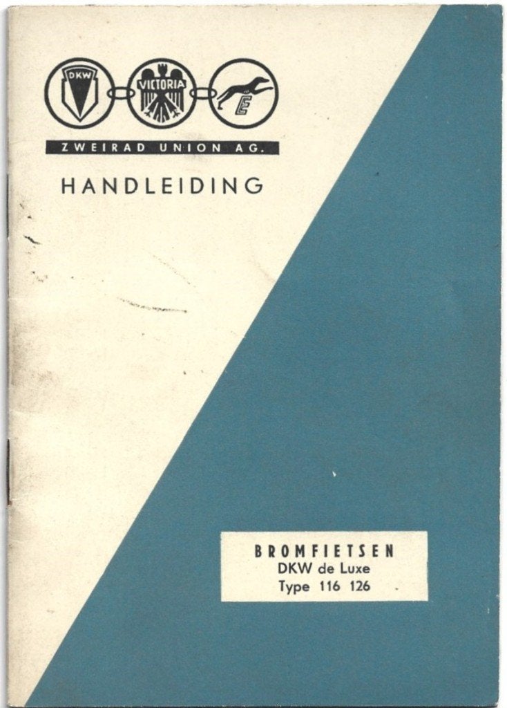 DKW Handleiding de Luxe type 116 126 bromfiets (7136z), Fietsen en Brommers, Verzenden, Zo goed als nieuw