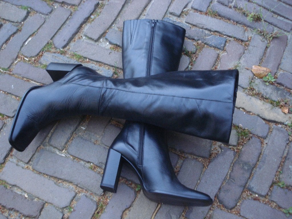 BLOKHAKLAARZEN 38 ZWART NU GRATIS VERZENDING PER POST, Hoge laarzen, Vintage Dressing 38, Verzenden, Zwart