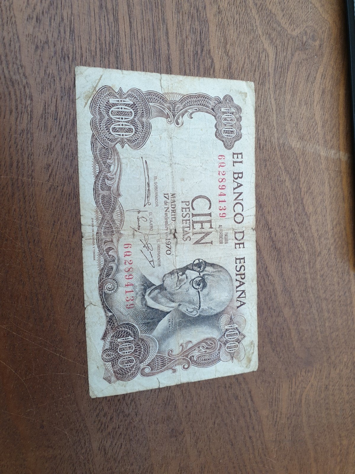 Spanje, 100 pesetas 17.11.1970 (B2), Ophalen of Verzenden, Overige landen