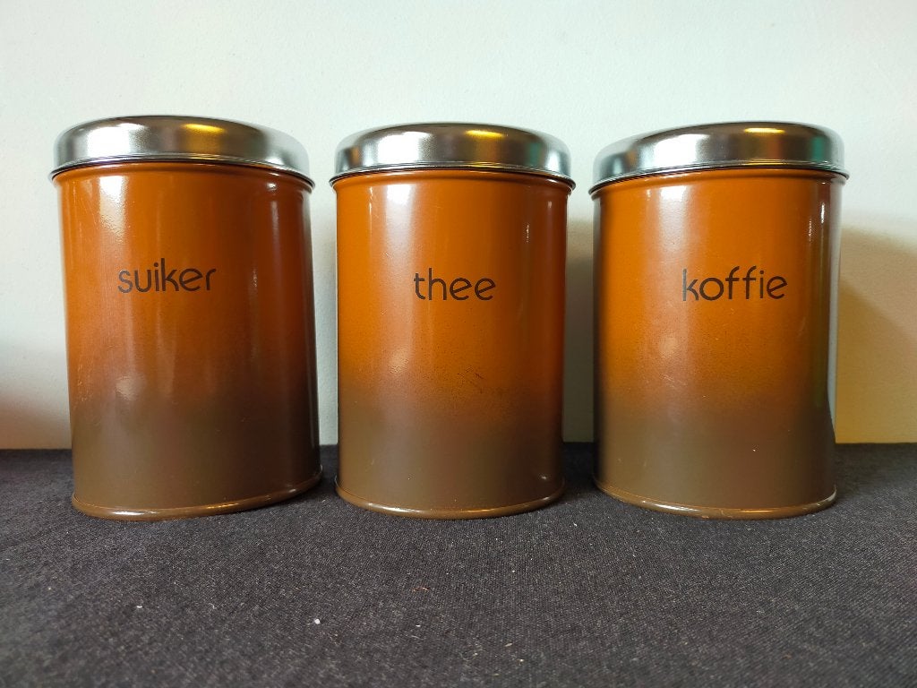 Set van 3 vintage voorraadbussen van Brabantia, Ophalen of Verzenden