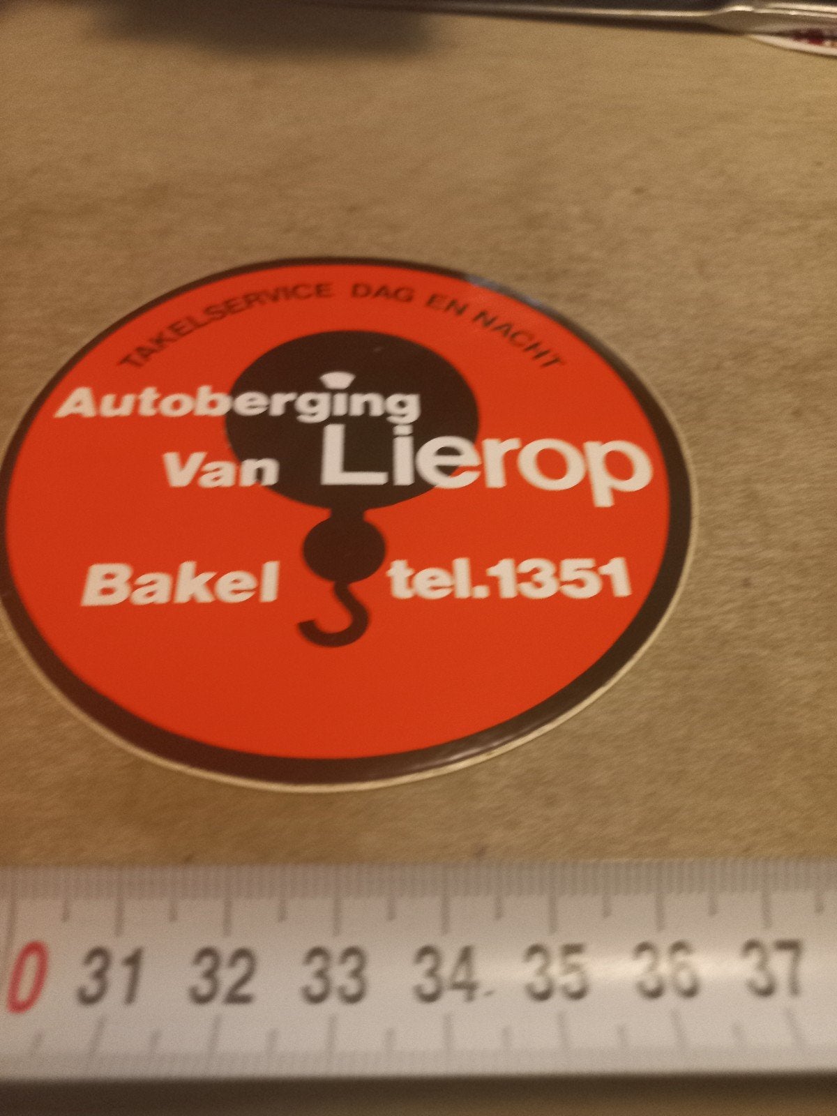 Vintage Autoberging Van Lierop Bakel Takelservice Sticker, Verzamelen, Stickers, Gebruikt, Ophalen of Verzenden