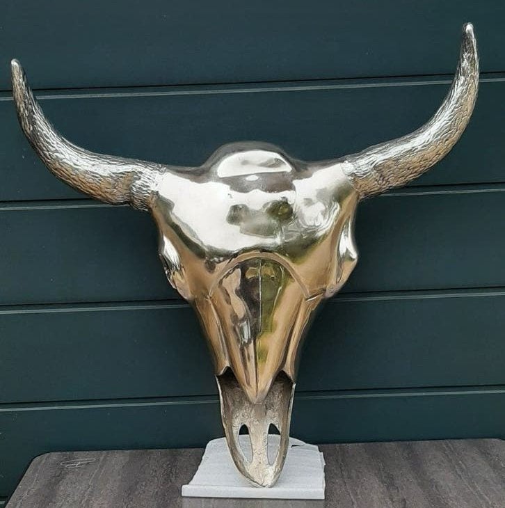 Mooie Metalen Buffel Sculptuur, Ophalen, Zo goed als nieuw