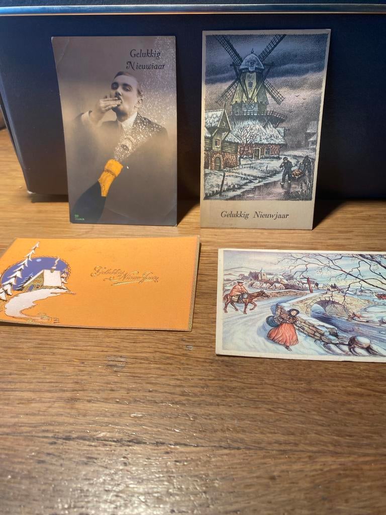 Oude kerstkaarten - Ansicht kerst, Ophalen of Verzenden, Voor 1920, Gelopen, Feest(dag)