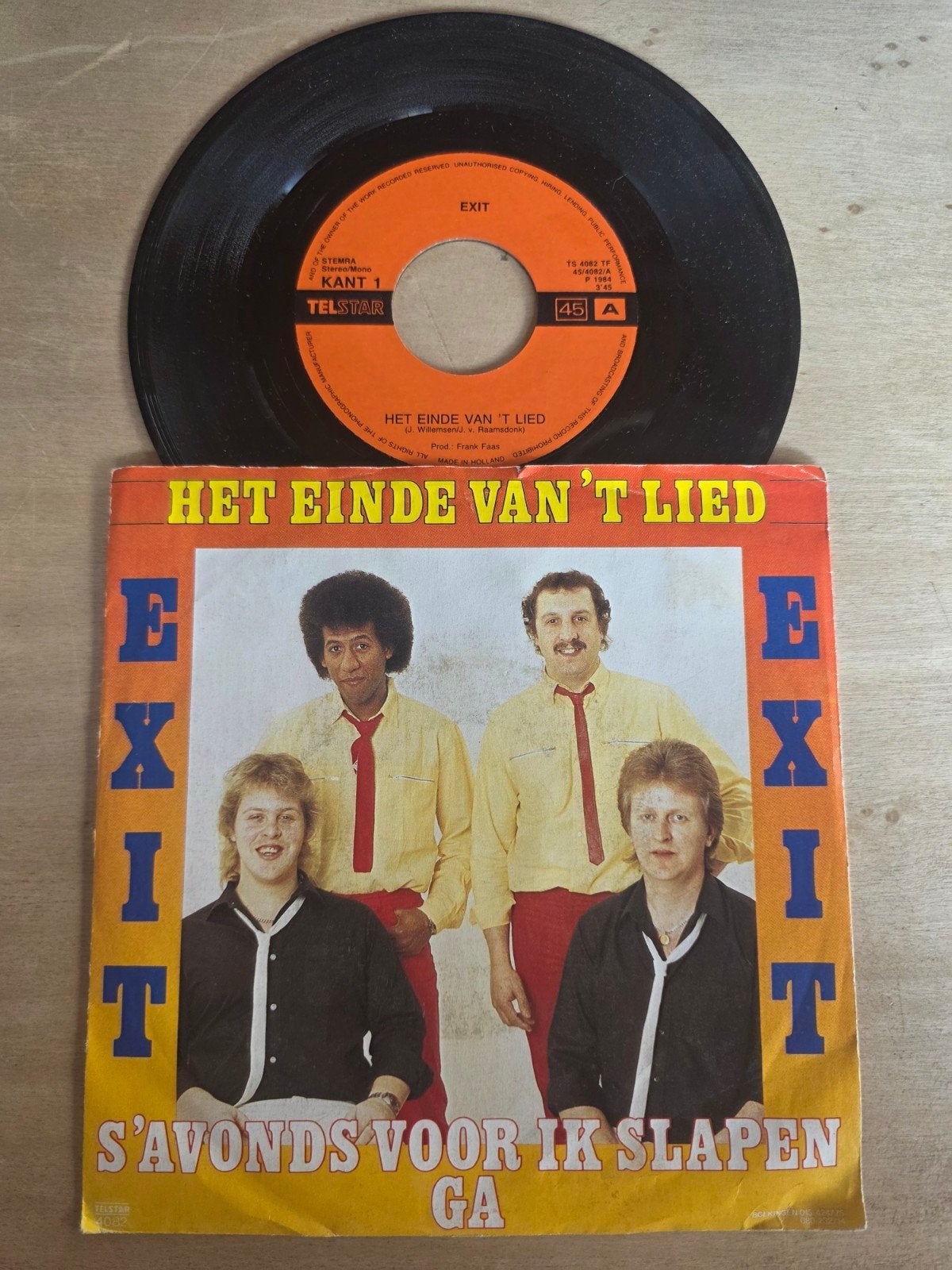 Exit - het einde van 't lied, Gebruikt, Fotohoes, 7 inch, Ophalen of Verzenden