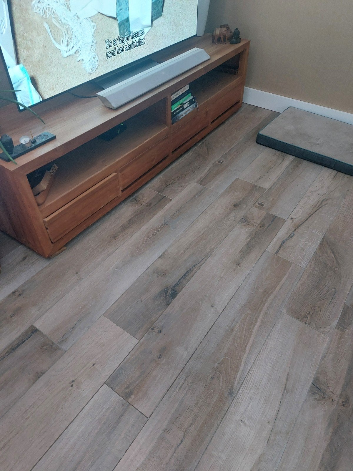 teak houten t.v meubel, Gebruikt, 150 tot 200 cm, Teakhout, Ophalen of Verzenden