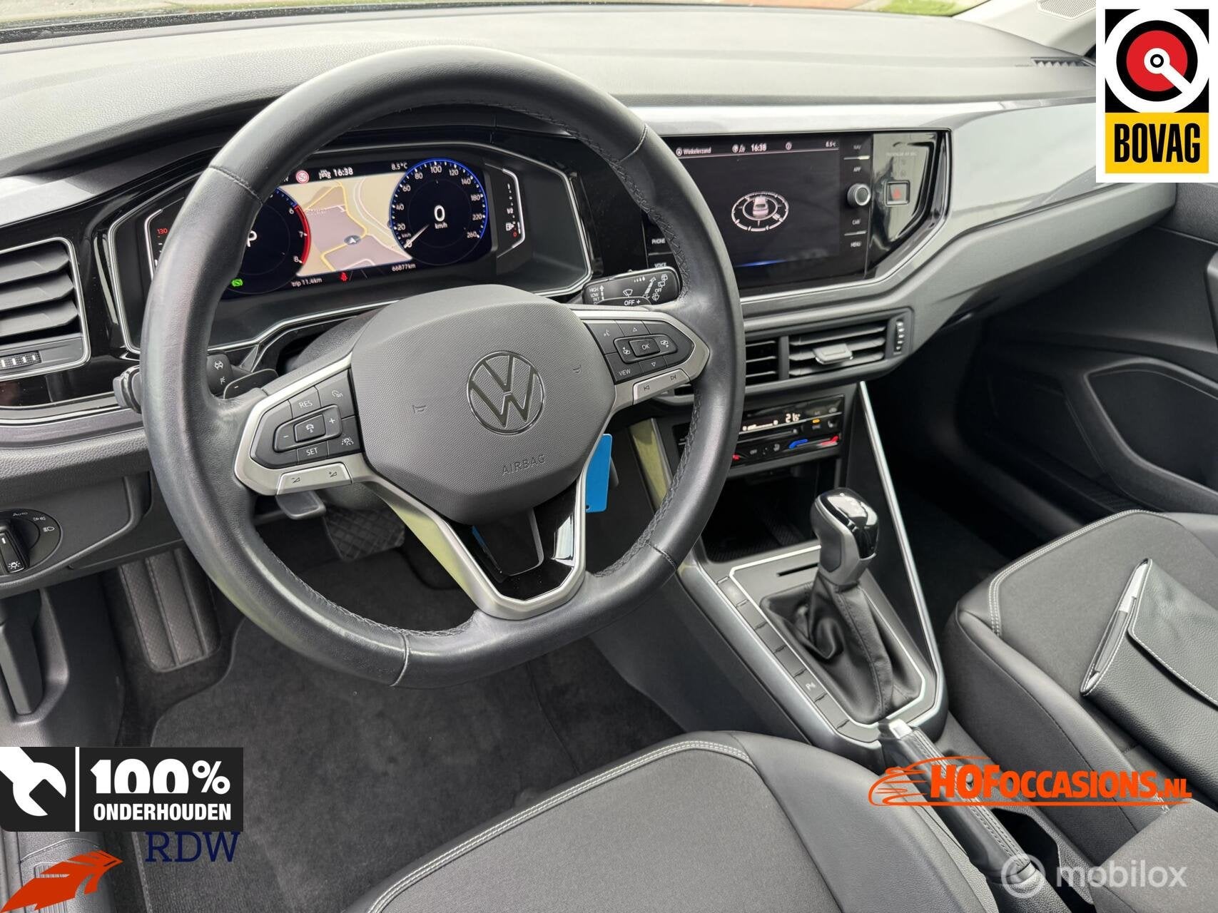 Volkswagen Taigo 1.0 TSI Style AUTOMAAT IQ/LED/ACC/CAMERA, Gebruikt, Zwart, Met garantie (alle), Leder en Stof