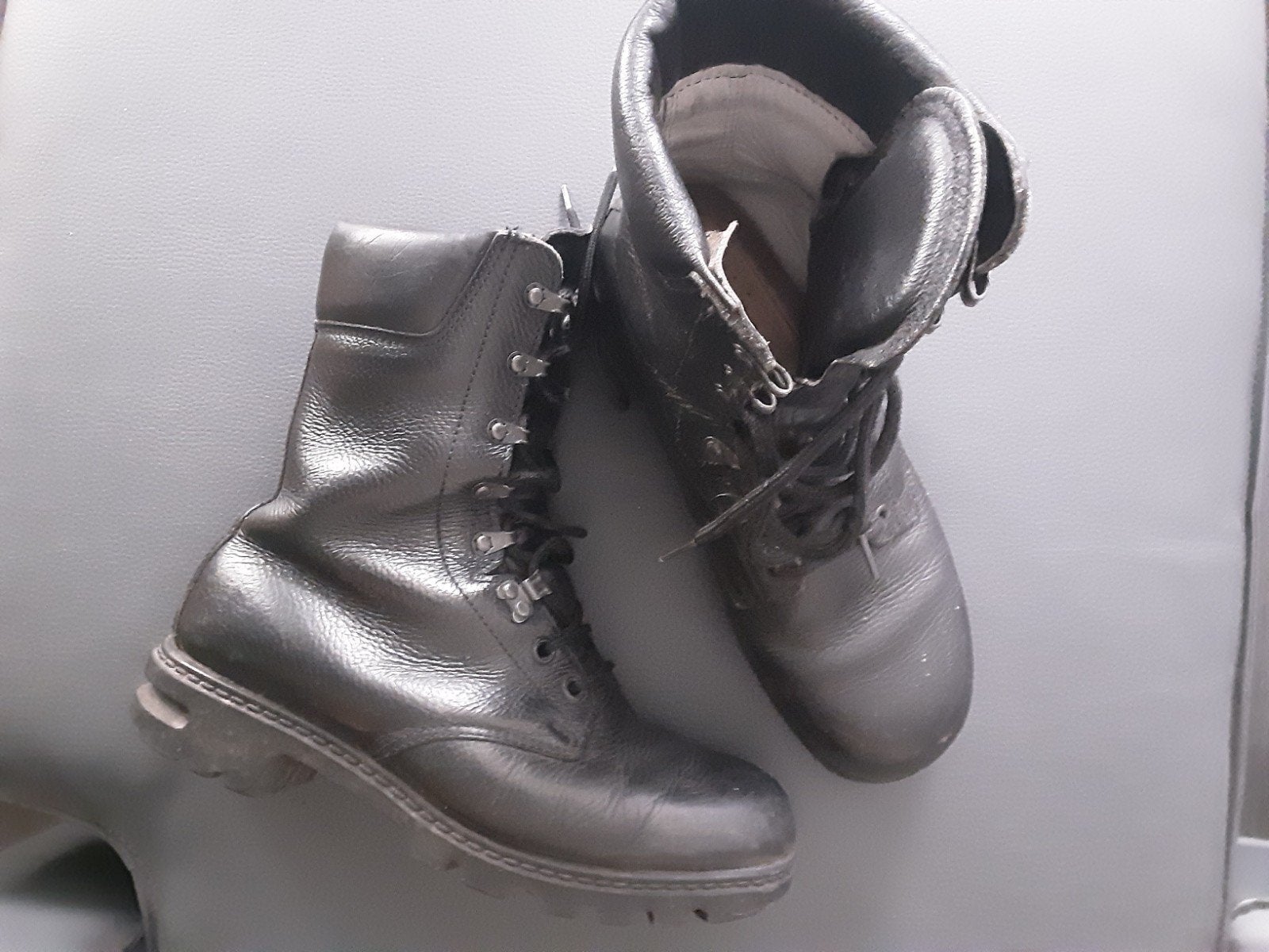 Zwarte leren boots - Goede kwaliteit en onderhouden, Ophalen, Zwart, Boots, Zo goed als nieuw