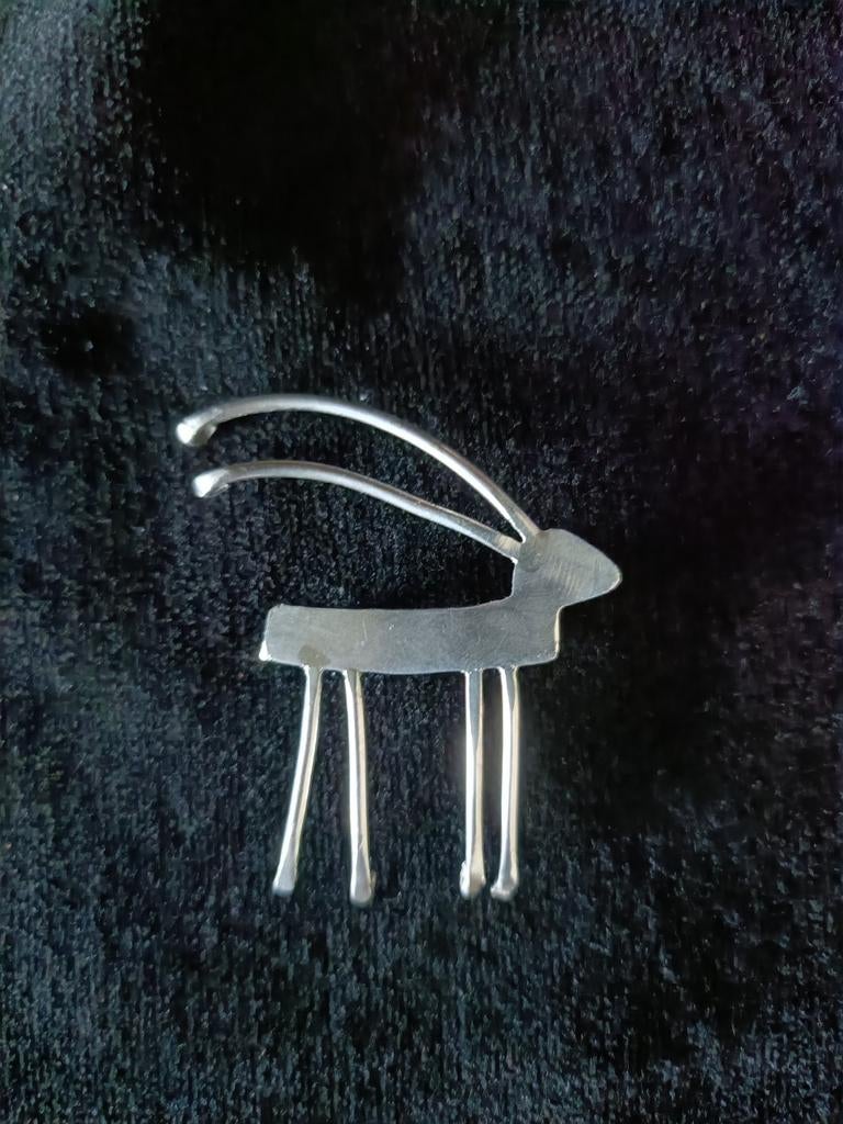 Vintage Native 950 Zilveren Broche - Uniek Design, Ophalen of Verzenden