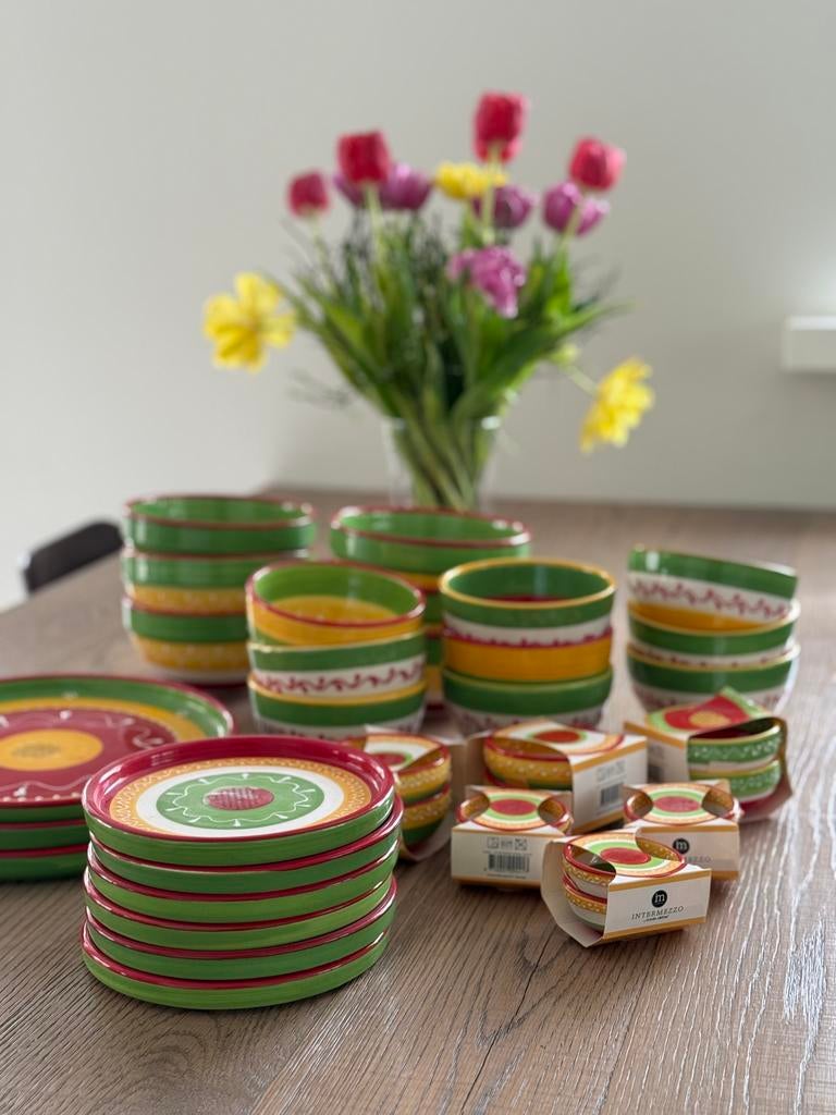36 delig nieuw tapas servies set intermezzo, Huis en Inrichting, Keuken | Servies, Ophalen, Keramiek, Nieuw, Overige stijlen