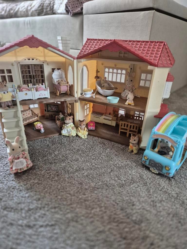 Sylvanian families met accecoires, Kinderen en Baby's, Speelgoed | Poppenhuizen, Ophalen of Verzenden, Poppenhuis