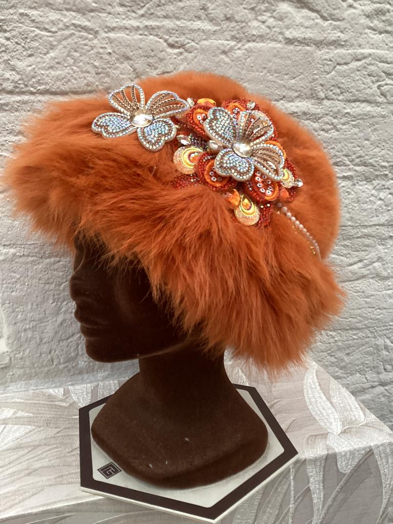 Bontmuts met stenen en bloemen, Carnaval, Maat 42/44 (L), Ophalen of Verzenden, Zo goed als nieuw