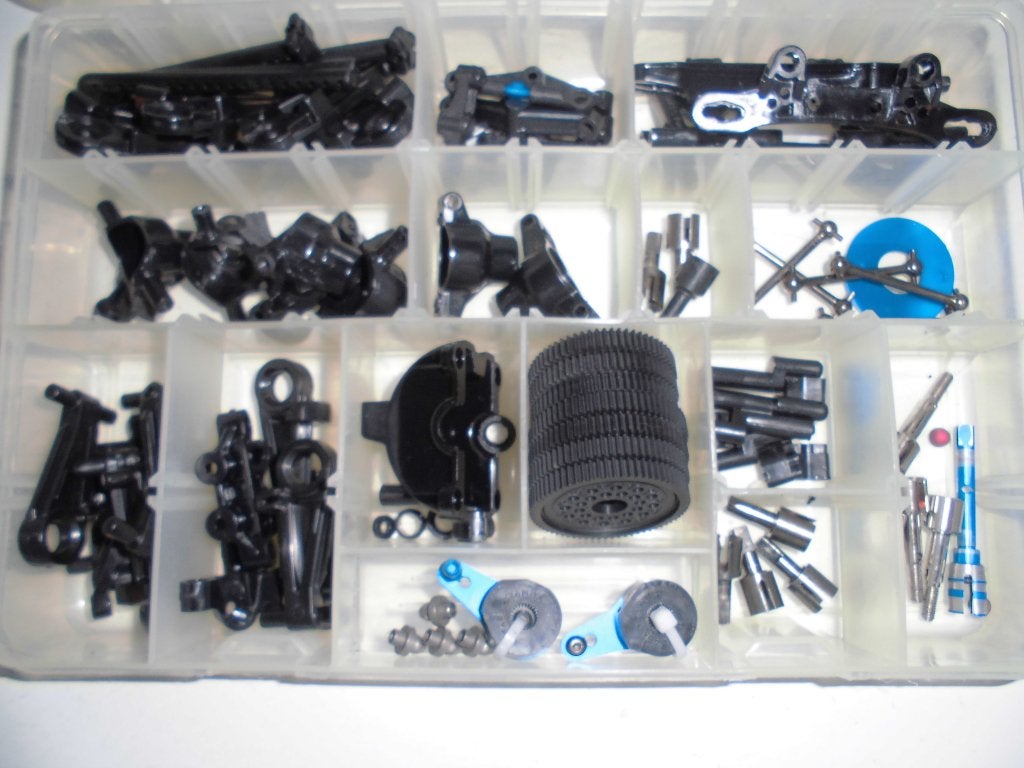 DIV TAMIYA TT02 ONDERDELEN EN OPTION PARTS, Elektro, Ophalen of Verzenden, Zo goed als nieuw, Schaal 1:10