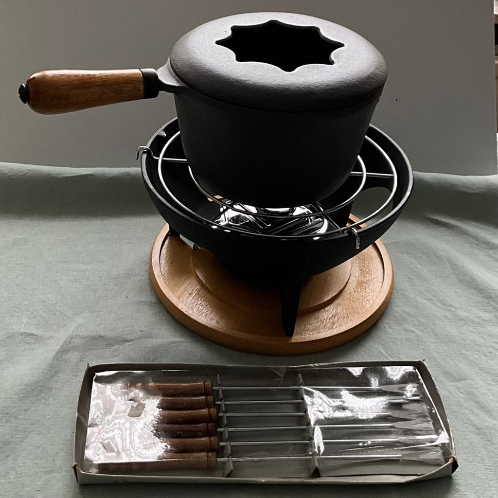 Robuuste Gietijzeren fondueset met brander - nieuw, Ophalen, Nieuw, Brander, Fondueset