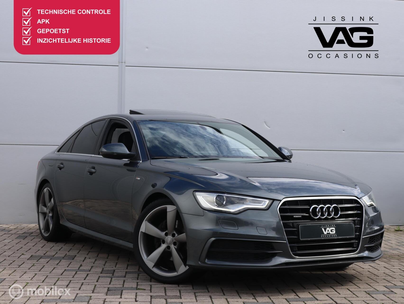 Audi A6 2.8 FSI quattro S Line LED Automaat Pano Leer Stoelv, Euro 5, Gebruikt, Zwart, 2773 cc