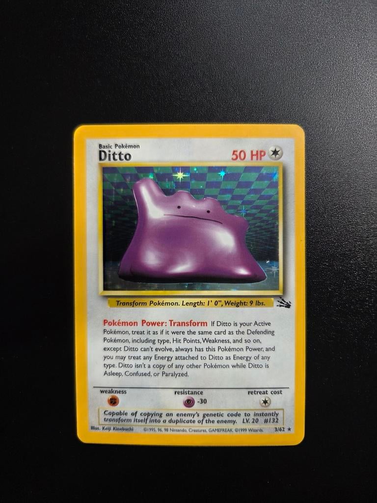 Ditto 3/62 Pokemon Fossil holo, Hobby en Vrije tijd, Verzamelkaartspellen | Pokémon, Zo goed als nieuw, Booster, Foil, Ophalen of Verzenden
