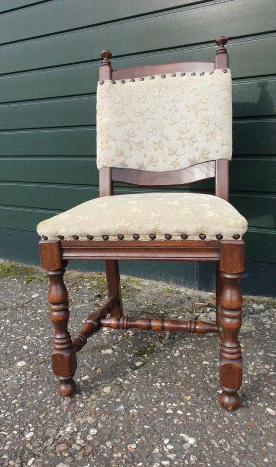 6 Klassieke Eiken Eetkamerstoelen - Robuust en Stijlvol, Gebruikt, Bruin, Ophalen of Verzenden, Vier