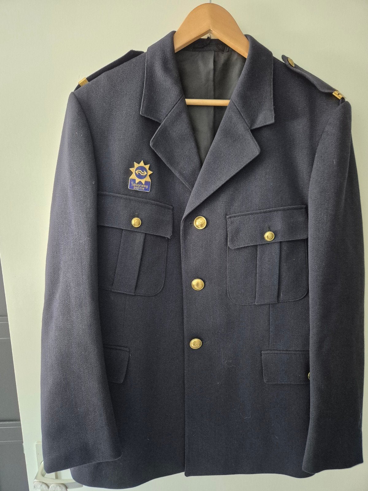 Vintage NS Spoorwegpolitie uniform jas, Ophalen of Verzenden, Overige soorten, Nederland, Overige typen