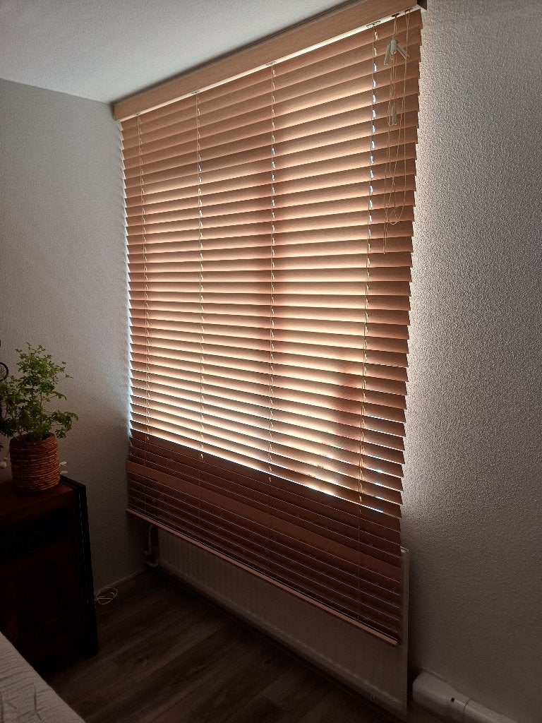 Houten Jaloezie Naturel 160x200 z.g.a.n. zonwering, Ophalen, Jaloezie, 160 cm, Hout