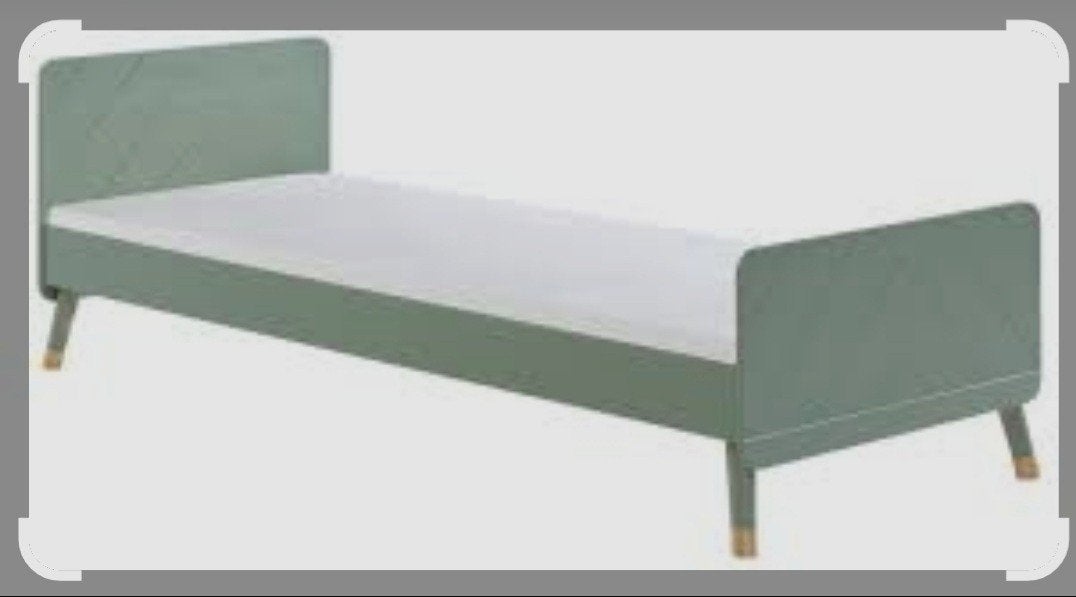 Prachtig Vipack Billy Kinderbed / Tienerbed - Olive Green, Ophalen, 85 tot 100 cm, Nieuw, Matras